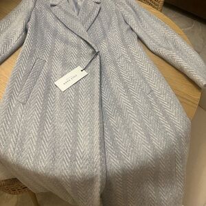 Cole Haan Women's Light Gray Herringbone Trench Coat